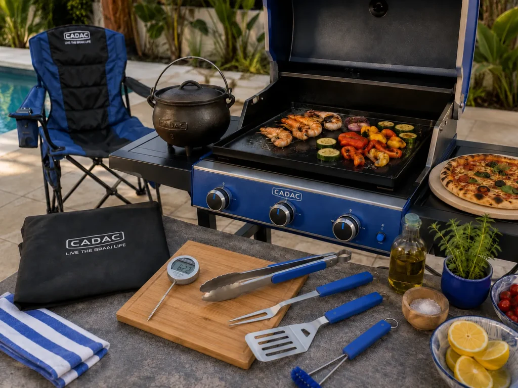 Essential BBQ accessories for outdoor cooking with a CADAC barbecue in Mauritius.